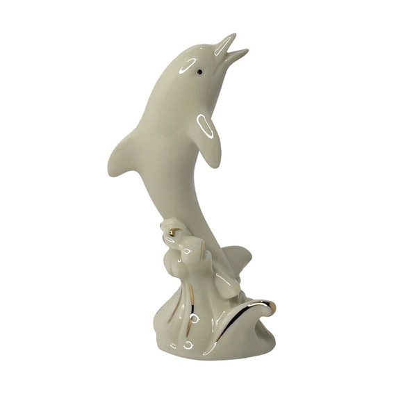 VINTGE LENOX Dolphin fish figurine Collectible Keepsake Cream Gold LIKE NEW - Picture 5 of 9